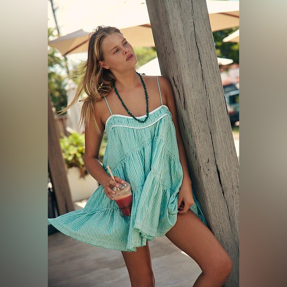 Free People Striped Green Dress